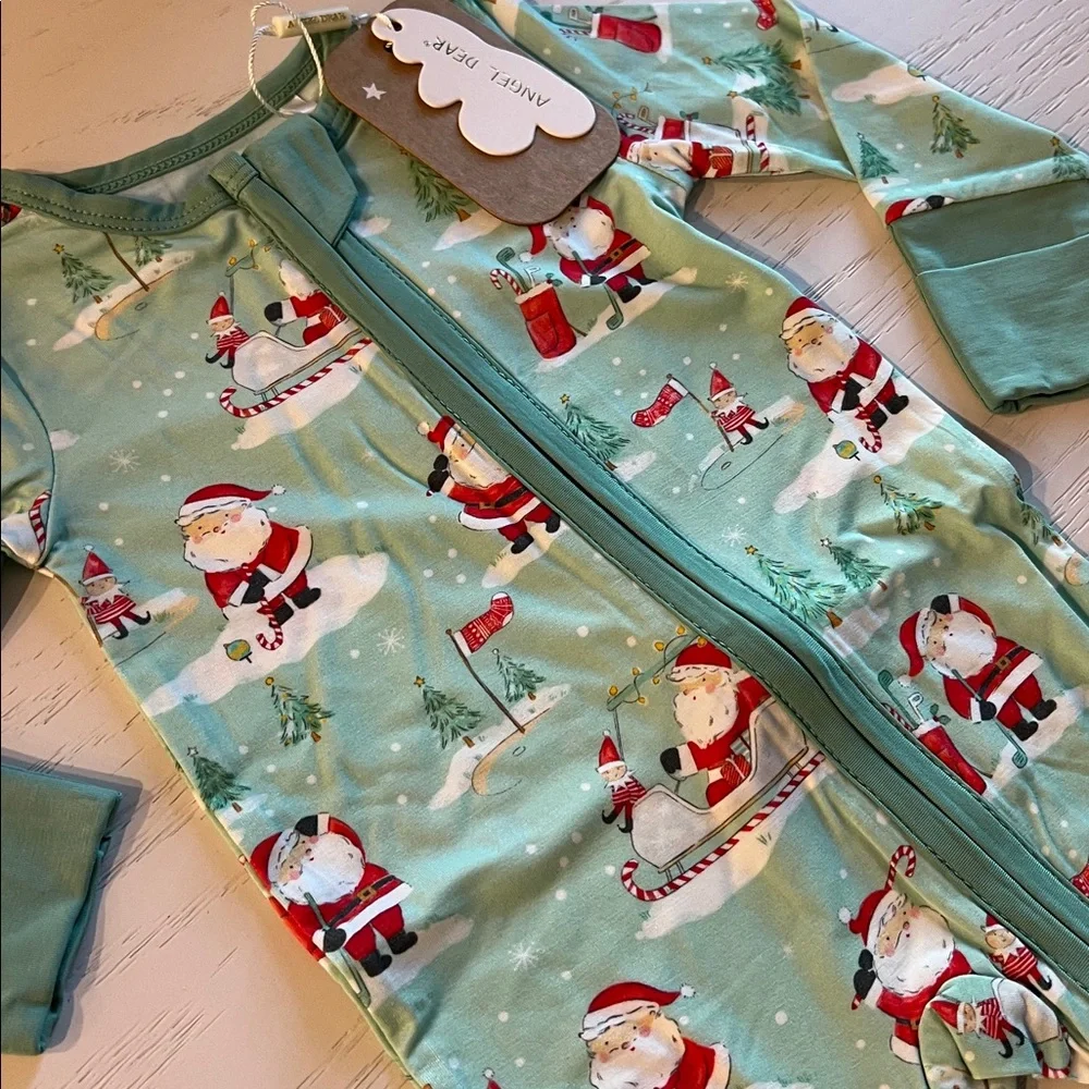 Angel Dear Santa Golf Christmas Convertible Romper 0-3 3-6 months